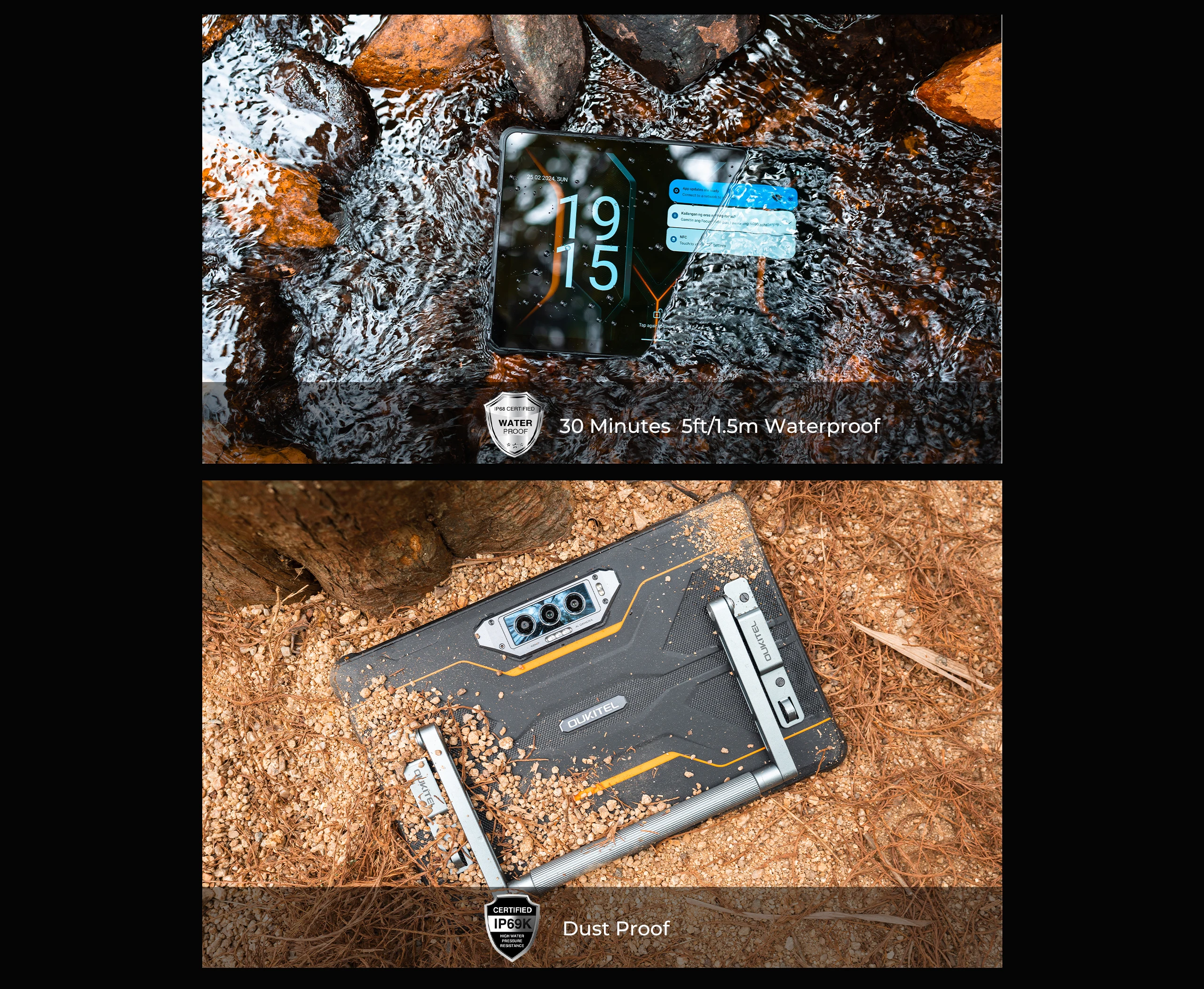 Oukitel RT8 Rugged 20000mAh Tablet 11" FHD+ Display 6GB+256GB Helio G99 Tablet 48MP Camera Tablets PC 33W Android 13