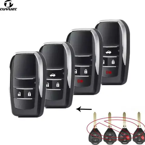 빈 키 쉘 수정 된 플립 접이식 원격 키 쉘 Toyota RAV4 Wish Camry Hiac Corolla Hilux Fortuner