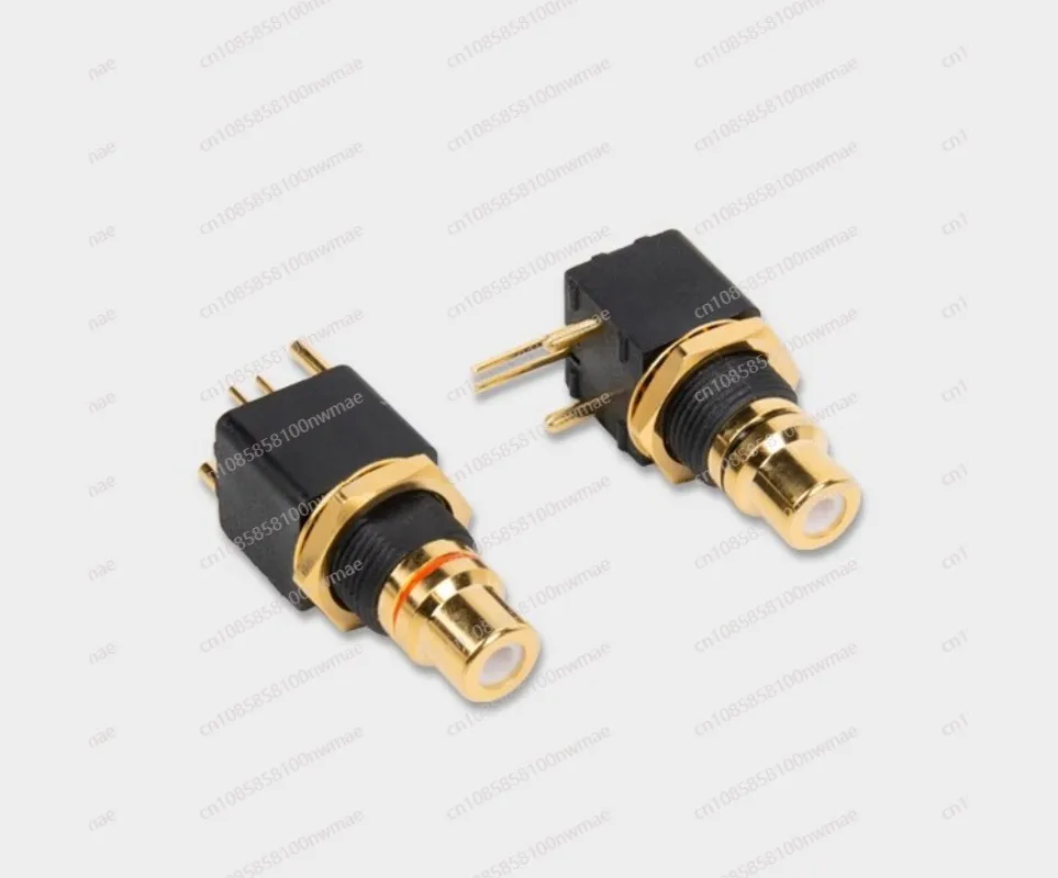 Gold-plated RCA seat turntable Digital coaxial input/output PCB 90 degree solder board socket 5pcs