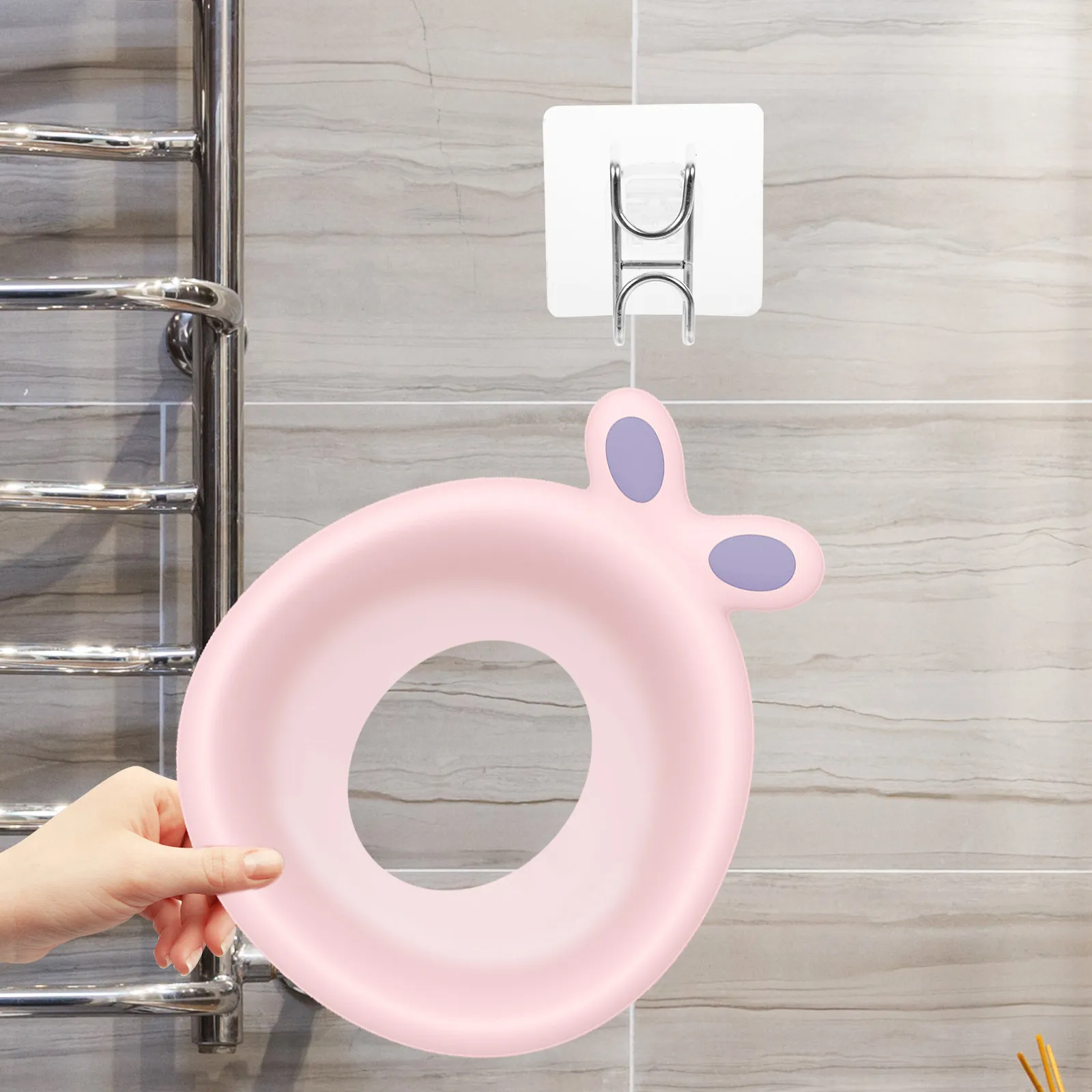 Child Potty Training Seat Hook Carbon Steel Bathroom Hanging Hook Kids Potty Chair Holder Space Saving Organizer