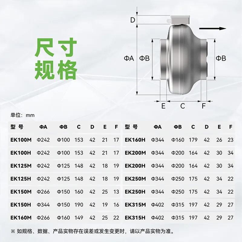 Duct fan Booster ventilation fan Ventilation fresh fan 50hz