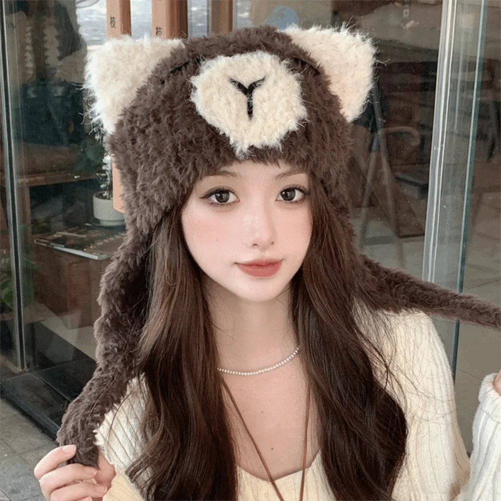 أزياء الشتاء الدافئة فو الفراء قبعة صغيرة الباردة واقية رشاقته الدافئة الدب قبعة المنغولية قبعة النساء الملحقات