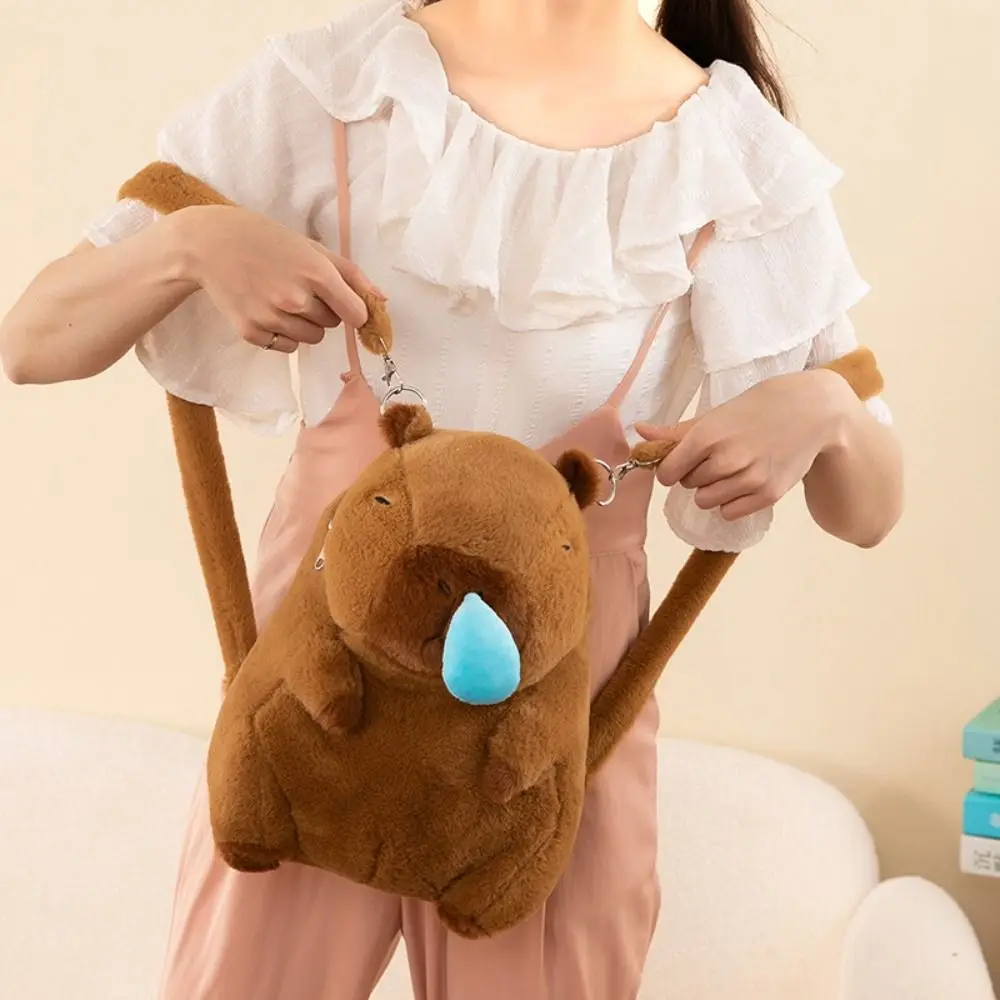 Peluche Capybara Capybara sac à dos en peluche grande capacité Animal dessin animé Capybara sac à bandoulière grande capacité mode