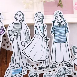 20 adet el hesabı sevimli çıkartmalar kız karakter takım yüz ifadesi paketi Ins tarzı dizüstü karikatür sabit Kawaii