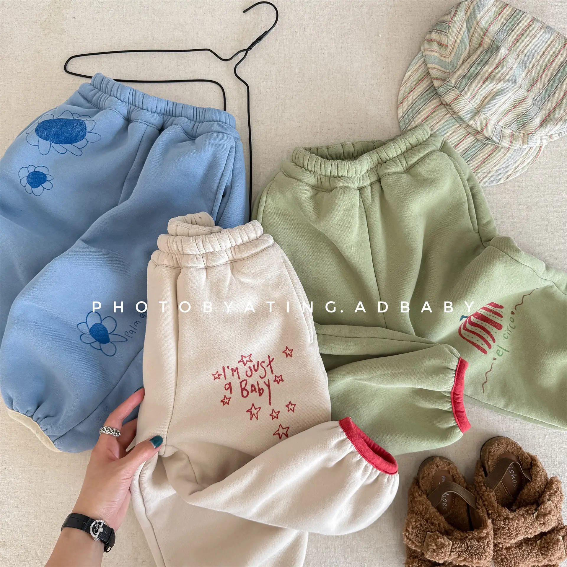 2025 Winter New Children Fleece Sweat Pants Cotton Boys Casual Pants Plus Velvet Thick Baby Girls Warm Trousers Kids Clothes