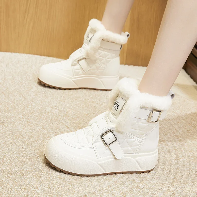 CICIYANG Winter Snow Boots Women 2024 New Ladies Fluff Platform Boots Anti-slip Booties Girl Ankle Boots High Top