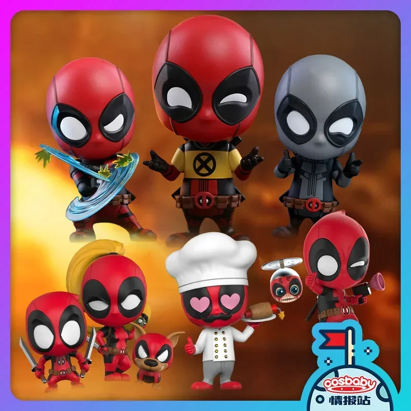 Hot Toys Action Figure Cosbaby Deadpool Mini Collectible Pvc Model Gk Doll Deadpool Set Figurine Collection Decorative Ornaments