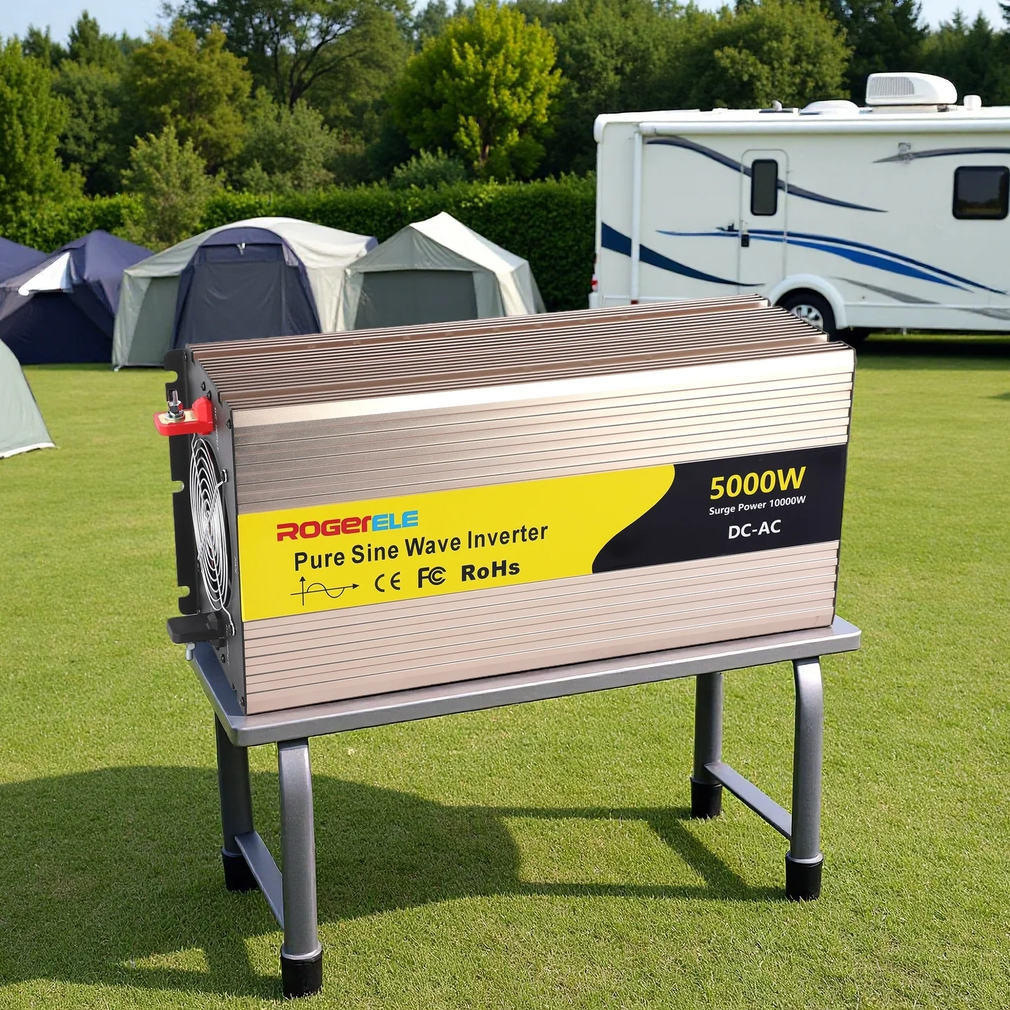 

12V DC To 220V AC Solar Inverter, 5000W High Conversion Pure Sine Wave Inverter, Outdoor Vehicle-Mounted Inverter