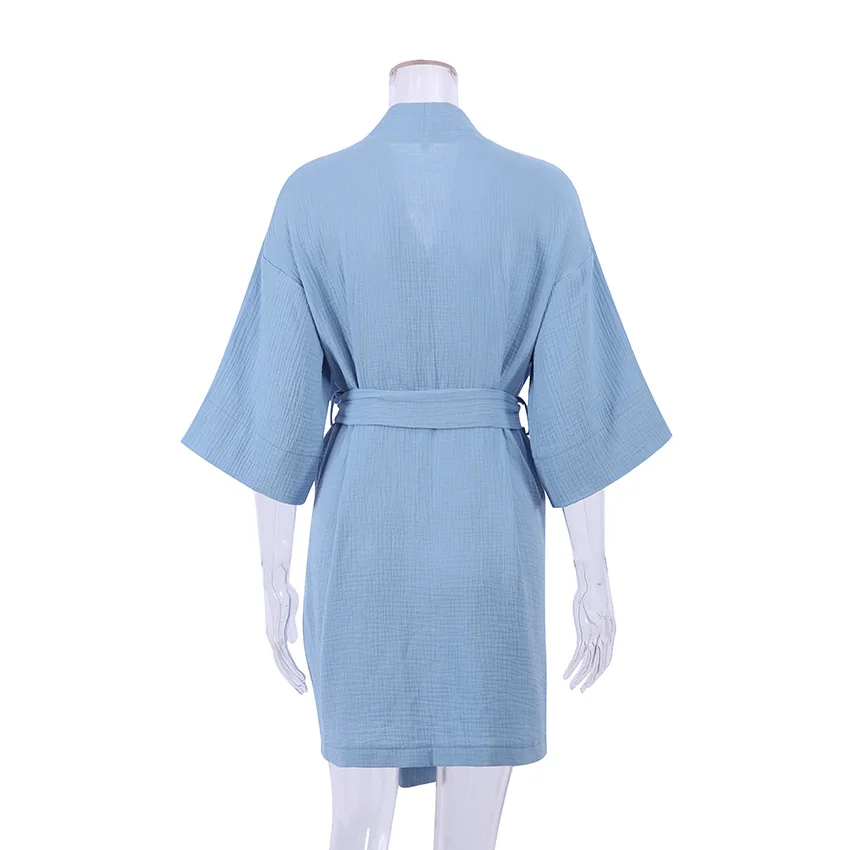 Mozuleva Cotton Short Nightgown Autumn Women's New Solid Color Short Sleeved Pajamas Loose Bathrobe Casual Female Nightgown
