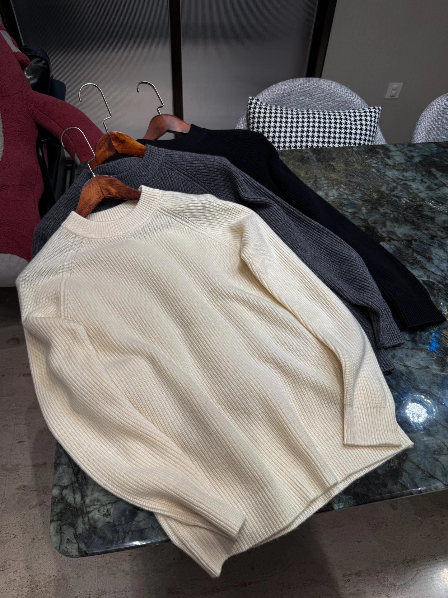 Warm Soft Pure Color Thi Men's Camere Wool Knitted Sweater Winter ential Comfortable Breathable Long Sve round Ne