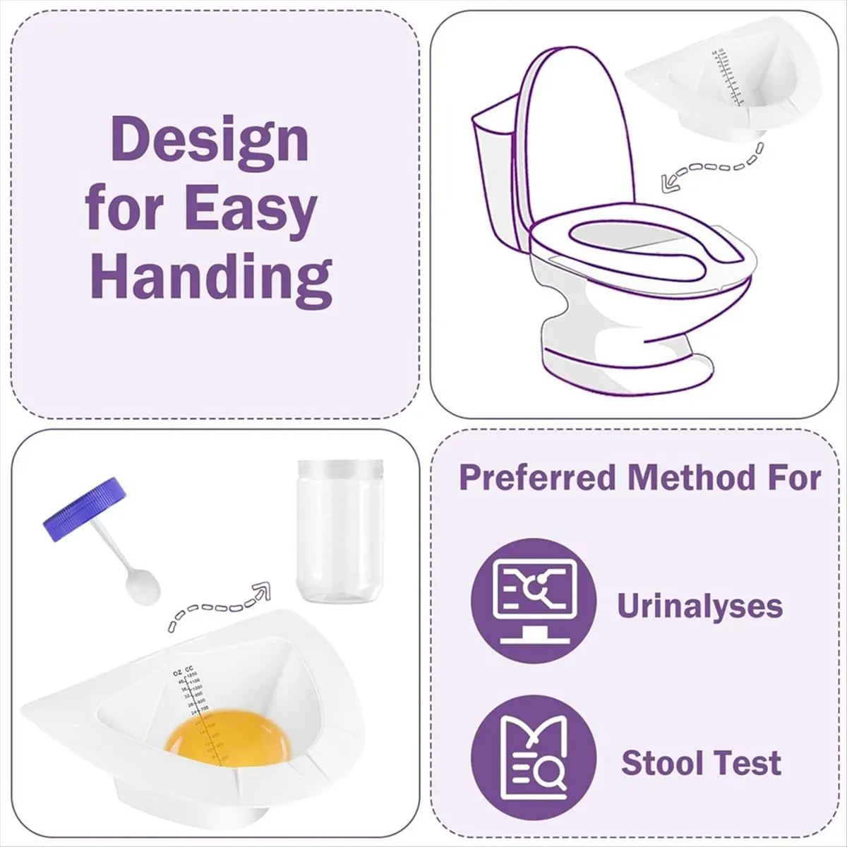 HITL 10 قطعة قبعات البول للمراحيض جمع البول القبعات قبعات المرحاض أكواب البول كوب البول جامع البول للنساء ، 40 أوقية/1200cc