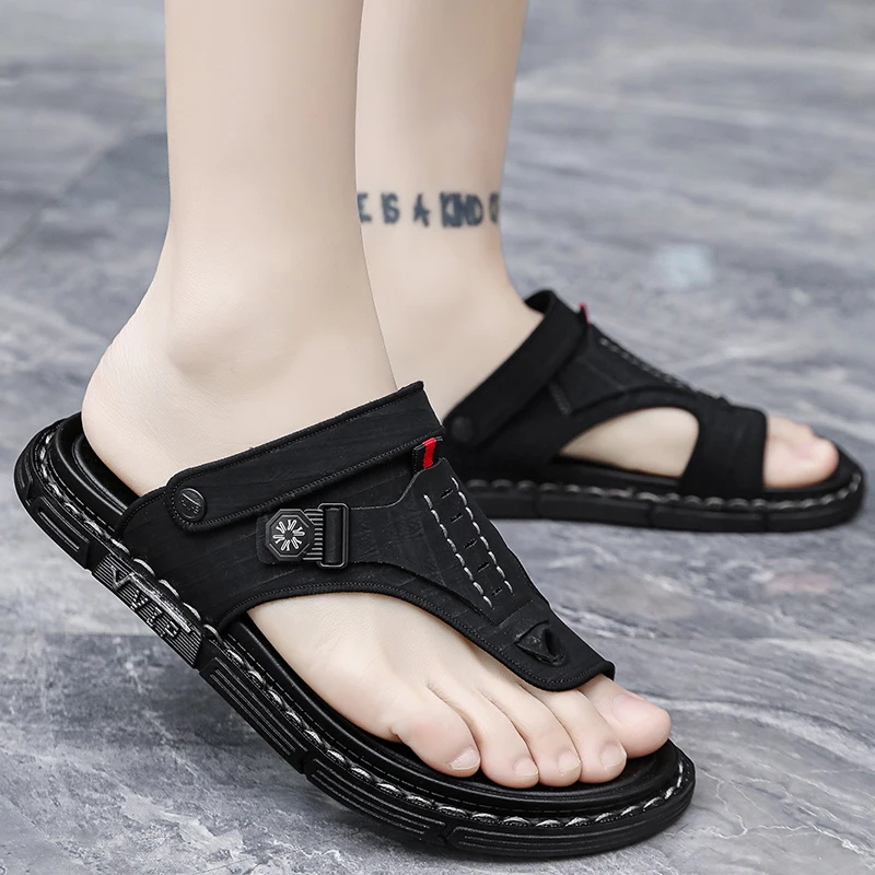 Flip flops casual sandals summer new outdoor anti slip waterproof beach shoes fashion soft sole breathable dual-purpose slippers