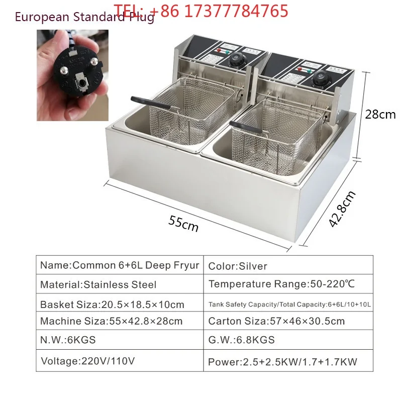 Commercial frying oven cooking noodle oven  fried chicken deep fryer large capacity single-double cylinder frying oven