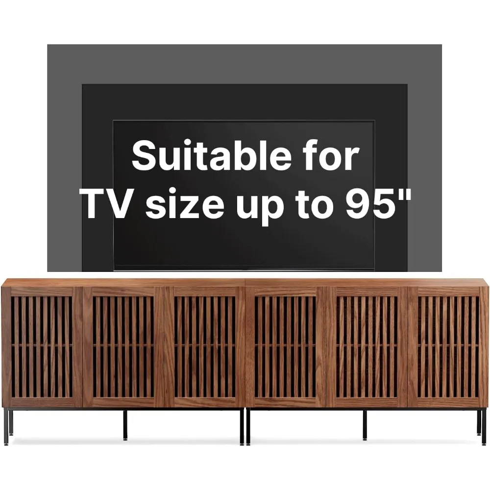 "مركز ترفيه على طراز المزرعة مقاس 100 بوصة مع مساحة تخزين وقاعدة معدنية، بني متوسط" #6