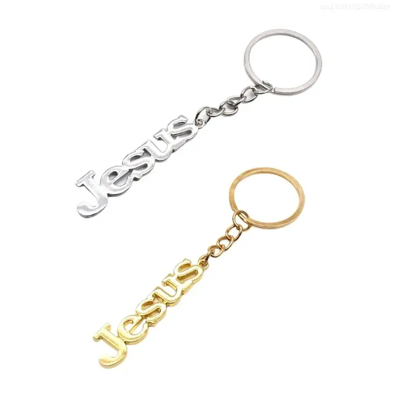 Prayer Christian Religion for Key Ring Holder Jesus Letters Metal Keychain Pendant Bag Jewelry Purse Accessories for F1FB