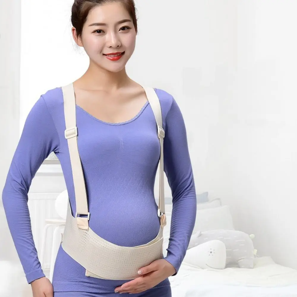 Adjustable Maternity Support Belt Shoulder Straps Breathable Back Brace Protector Elastic Detachable Pregnant Belly Band Women