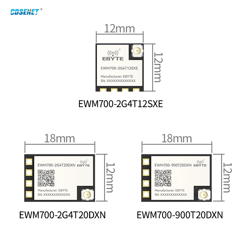 2.4G/915M ELRS Receiver Module SX1276 SX1281 CDSENET EWM700 Series 100mW For Flight control Surveying Model Aircraft