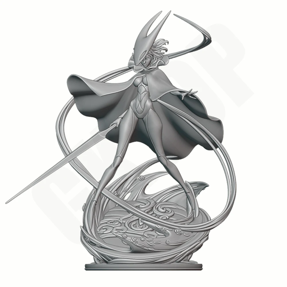 

Gray Resin 3D Printed Model 1/24 Scale Rose Blade Dance Beauty Statue Unpainted Miniature Figurine Collection Toy DIY Model Kit