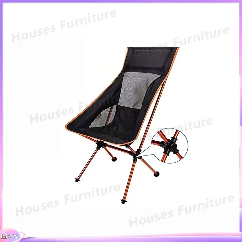 Ultra Light High Back Folding Moon Chair Aluminum Portable Outdoor Camping Stool Multipurpose Fishing Beach Chair Compact