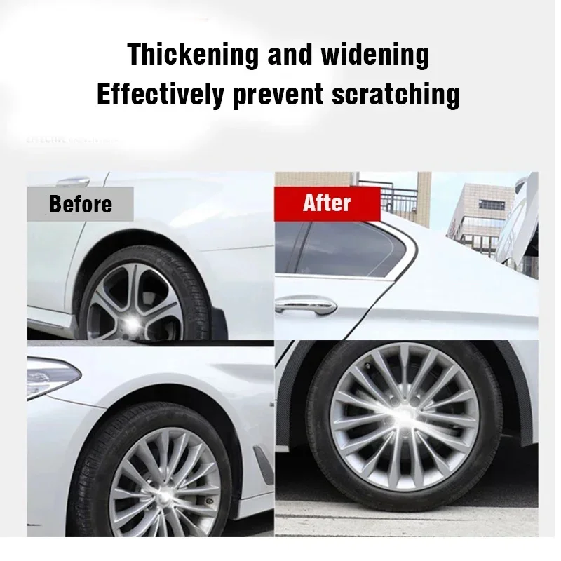 

Universal Black Carbonfiber Wheel Eyebrow Rubber Protector Strip Guard Wheel-arch Trim Arch Extender Decoration Fender Flare Car