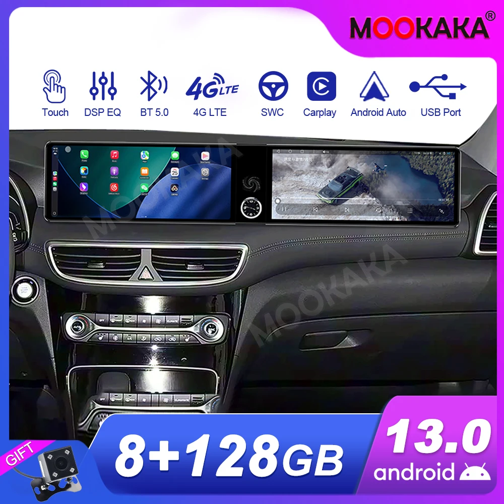 

12.3 Inch Screen Car Radio For Hyundai Tucson 2016-2019 Android Auto GPS Navigation Multimedia Video Stereo Receiver Head Unit