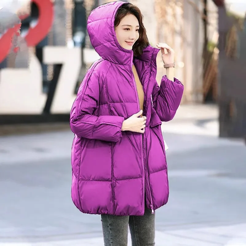 

Зимнее женское лоскутное хлопковое стеганое пальто, корейская женская мода, парки большого размера 4XL, верхняя одежда, 2021, женская куртка-пуховик с капюшоном