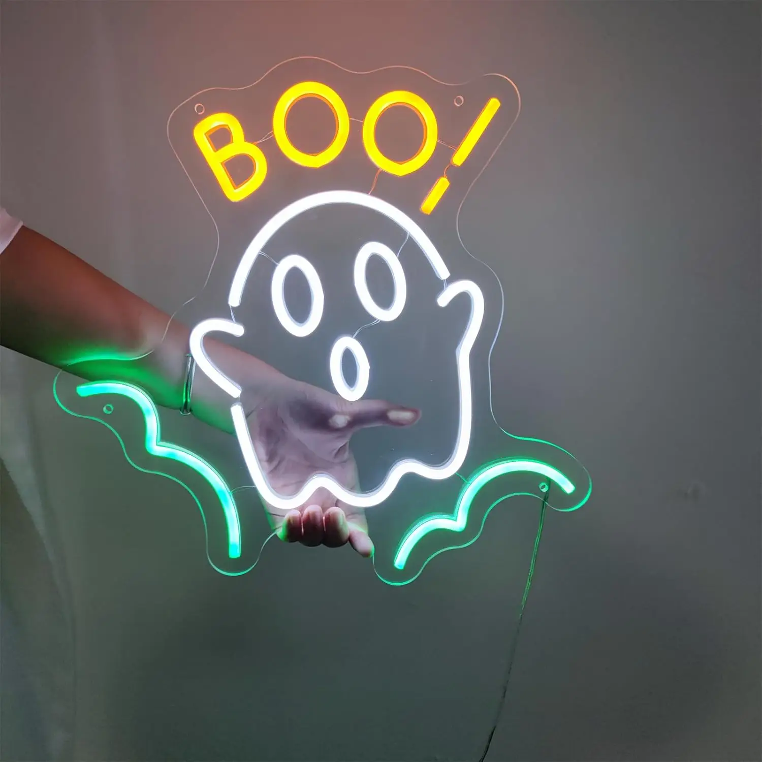 Ghost BOO Neon Signs, USB Powered LED Neon light Signs, for Halloween, bedroom, bar, shop, room decoration, gifts