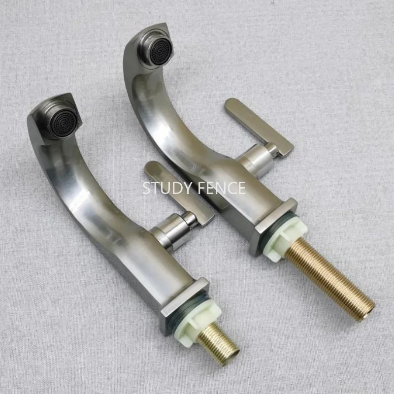 1pc Stainless Steel Single Cooling Faucet, Kitchen Basin Faucet, Balcony Single Hole Faucet, Household Hardware Accessories