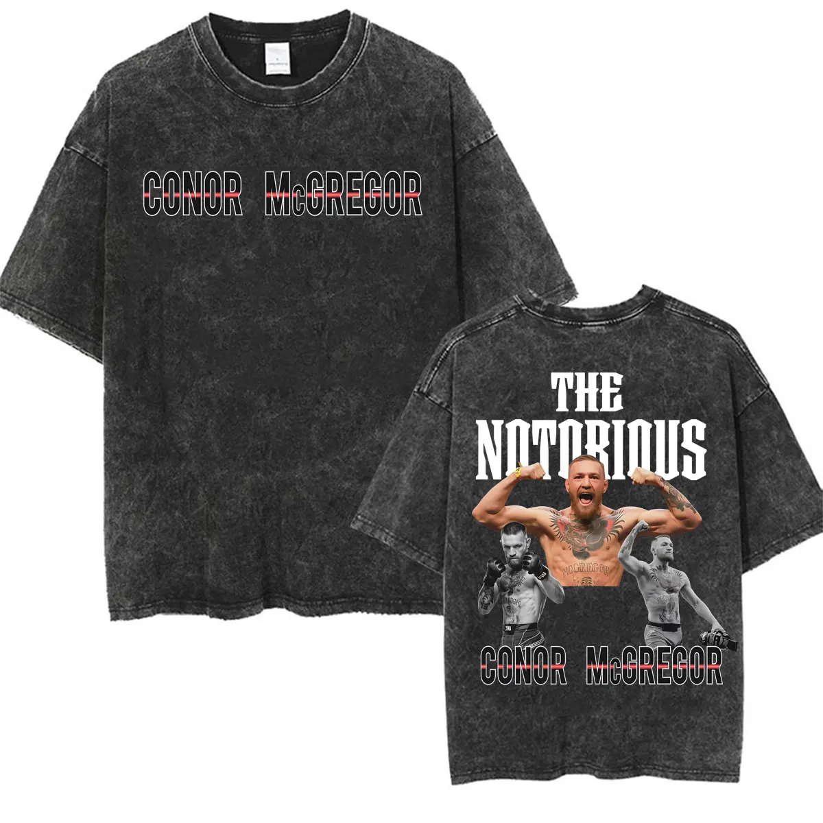 Conor Mcgregor The Notorious Vintage Washed T-shirt Men Women Classic Violence Aesthetic T Shirts Casual Loose Oversized T Shirt