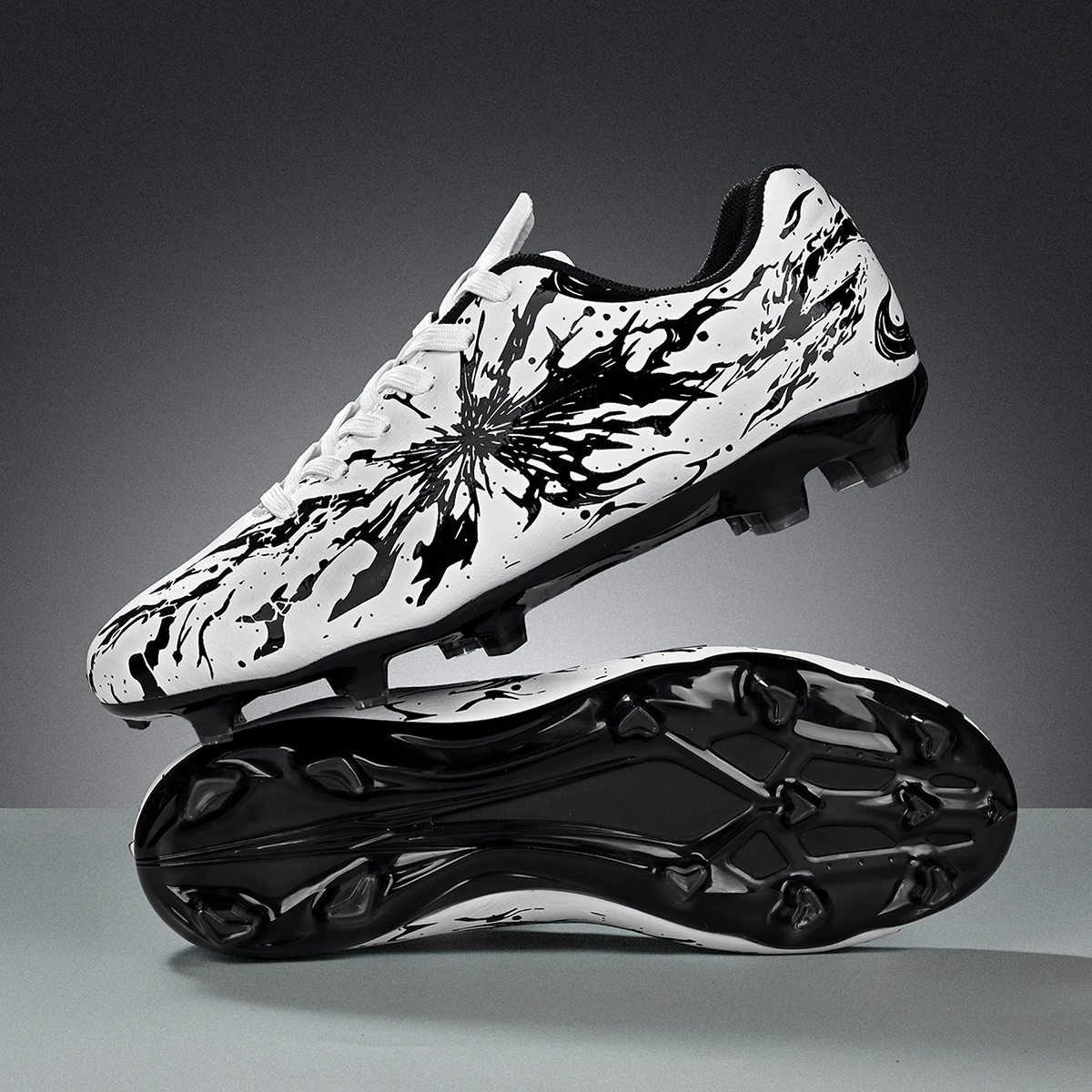 Mens AG FG Hybrid Stud Boots, Non-slip TPU Outsole, Snug Fit, Perfect for Fast Sprinting and Sharp Turning on Lawn