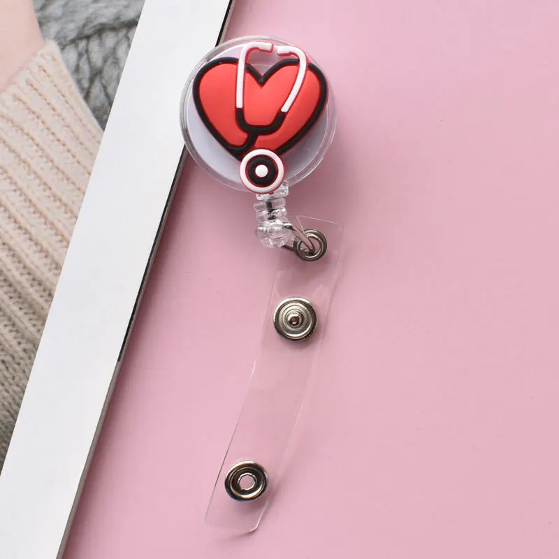 1PC Cartoon Versenkbare Pull Abzeichen Reel ID Lanyard Name Tag Karte Abzeichen Halter Rollen Arzt Krankenschwester Liefert Credential Halter – Detail 4