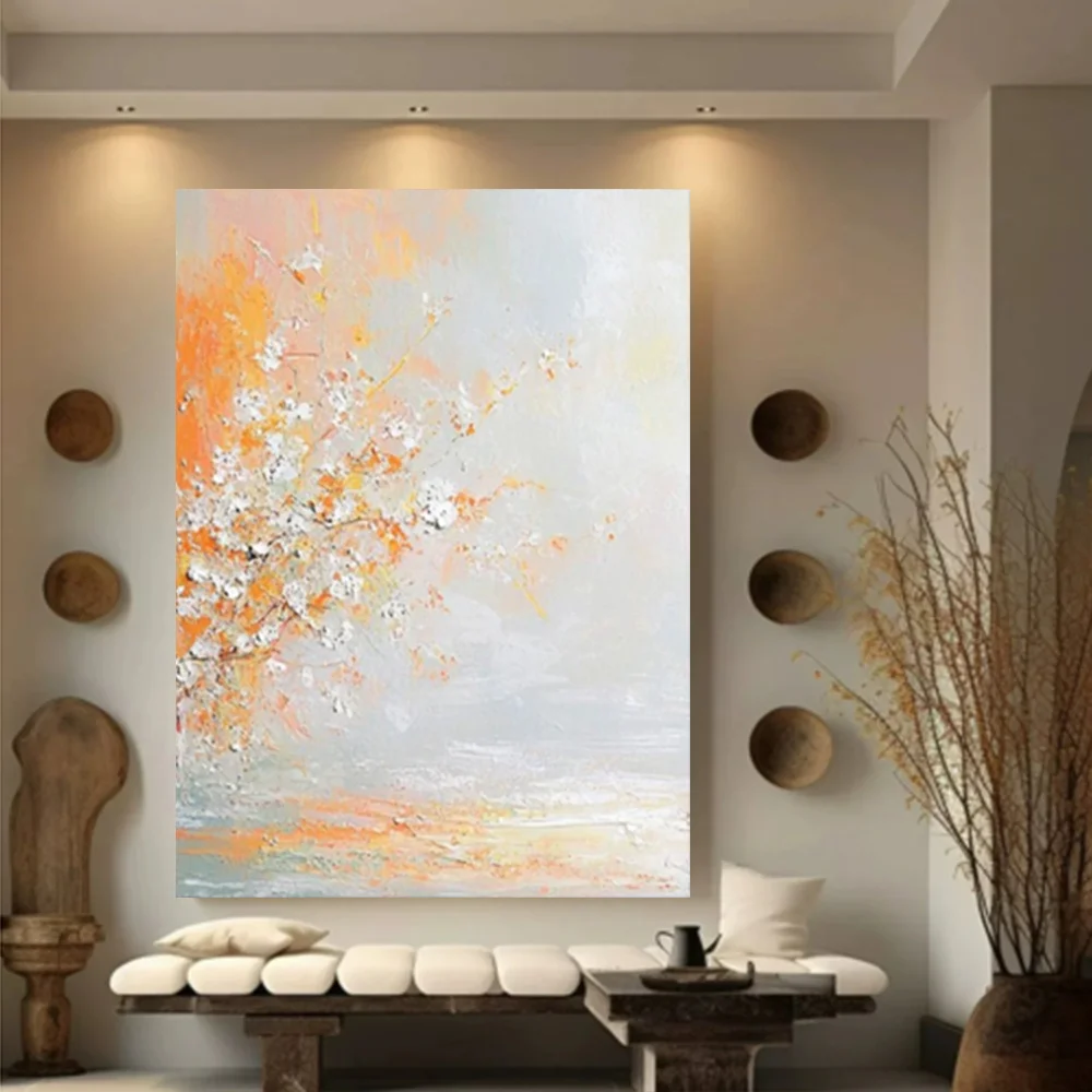 

100% hand drawn white texture abstract oil painting original wall painting home living room decoration paint interior aesthetics