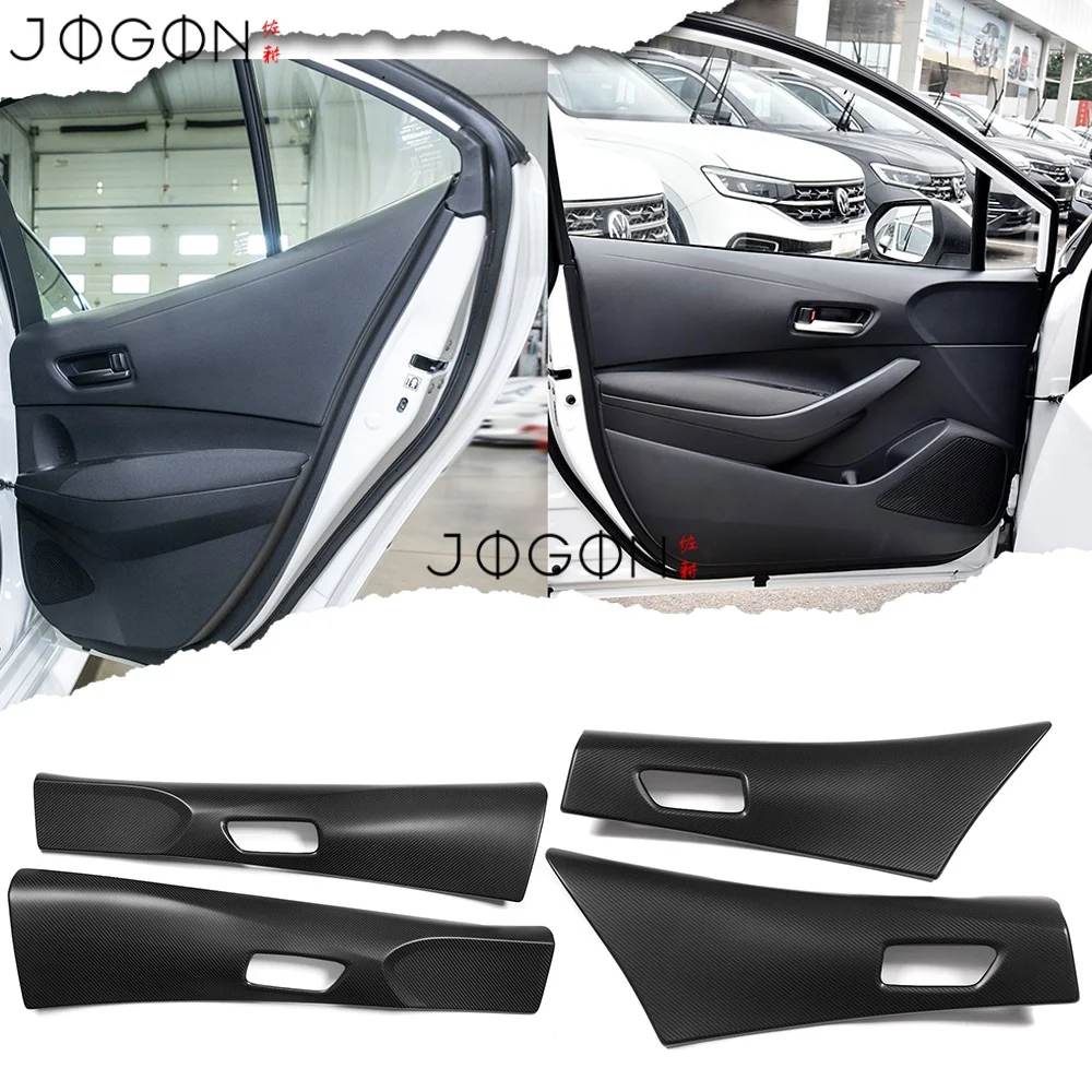For Toyota Corolla GR 2023-2025 4PCS Carbon Fiber Car Interior Front & Rear Door Handle Strip Panel Cover Trim Car Accessories