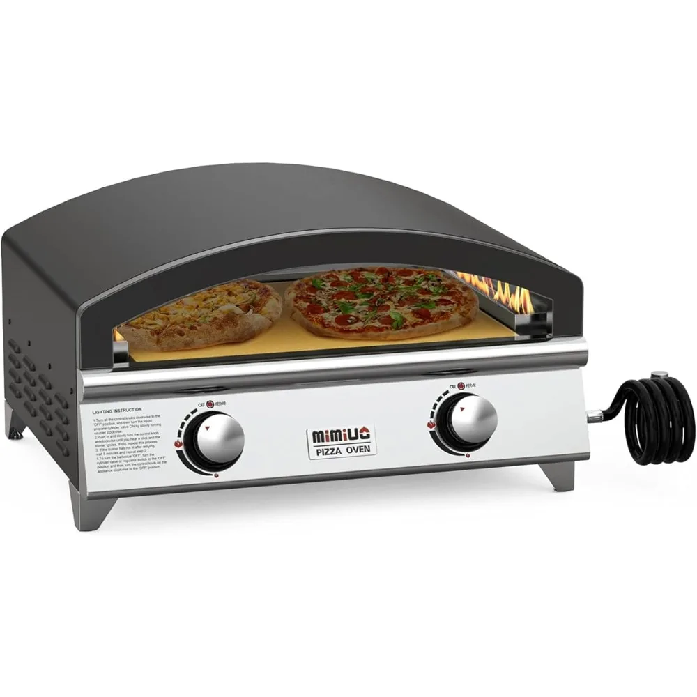 

Outdoor Gas Pizza Oven,Portable Propane Pizza Oven-Make 2 Pizzas At Once - Multifunctional Stainless Steel Grilling Stove