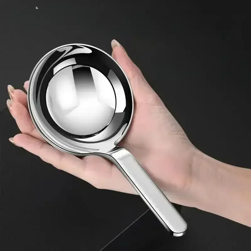 201 Stainless Steel Deepen Tablespoons Soup Ladle Short Handle Large Ramen Bouillon Spoon Kitchen Tableware Cooking Utensils