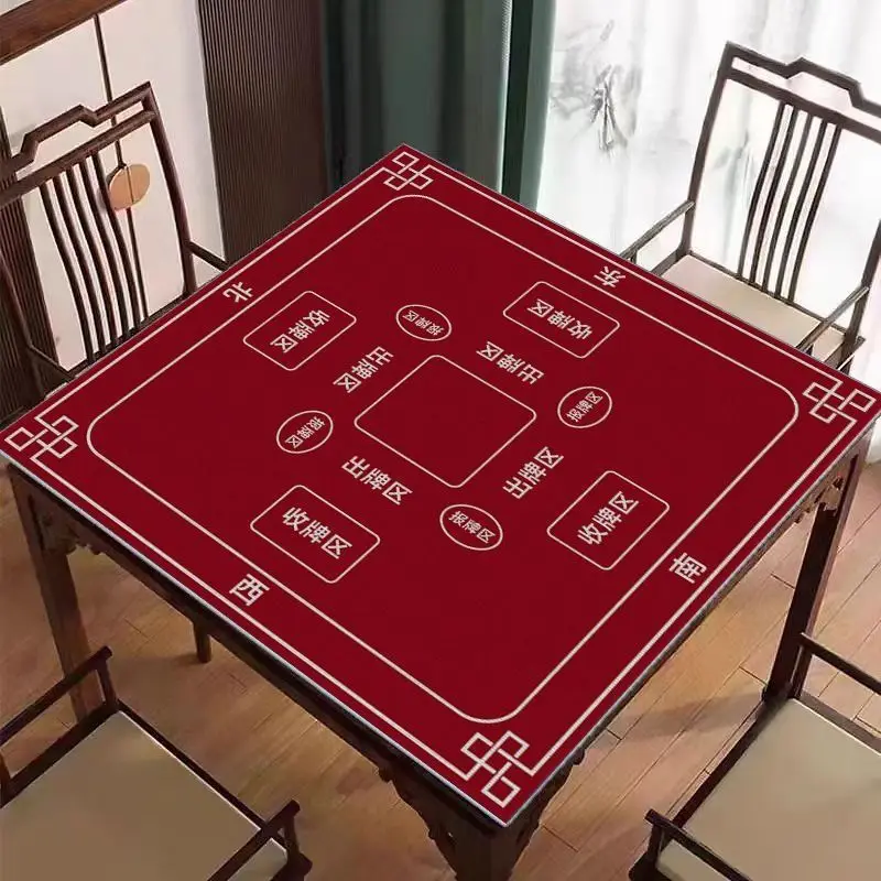 Poker Table Mat Beige Square Partition Card Layout Anti Slip Noise Reduction Desktop Mat Portable Desktop Decoration
