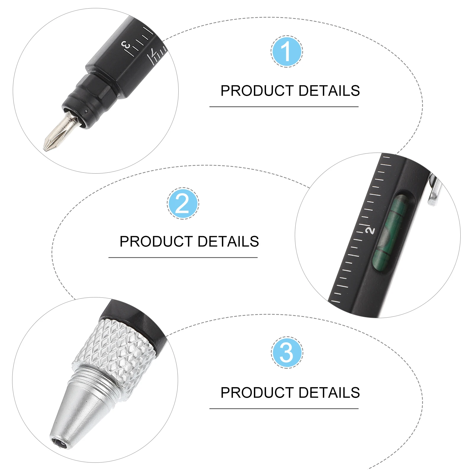 

5pcs Six-in-one Tool Pen Multi Function ABS Plastic Ballpoint Pens Screwdriver Ruler Level Gauge Art Supplies DIY Projects