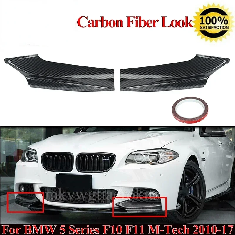 

Carbon Fiber Front Splitter for BMW F10 F11 M Sport 2Pcs Bumper Splitters Lip Flaps Cupwings for 2011 2012 2013 2014 2015 2017