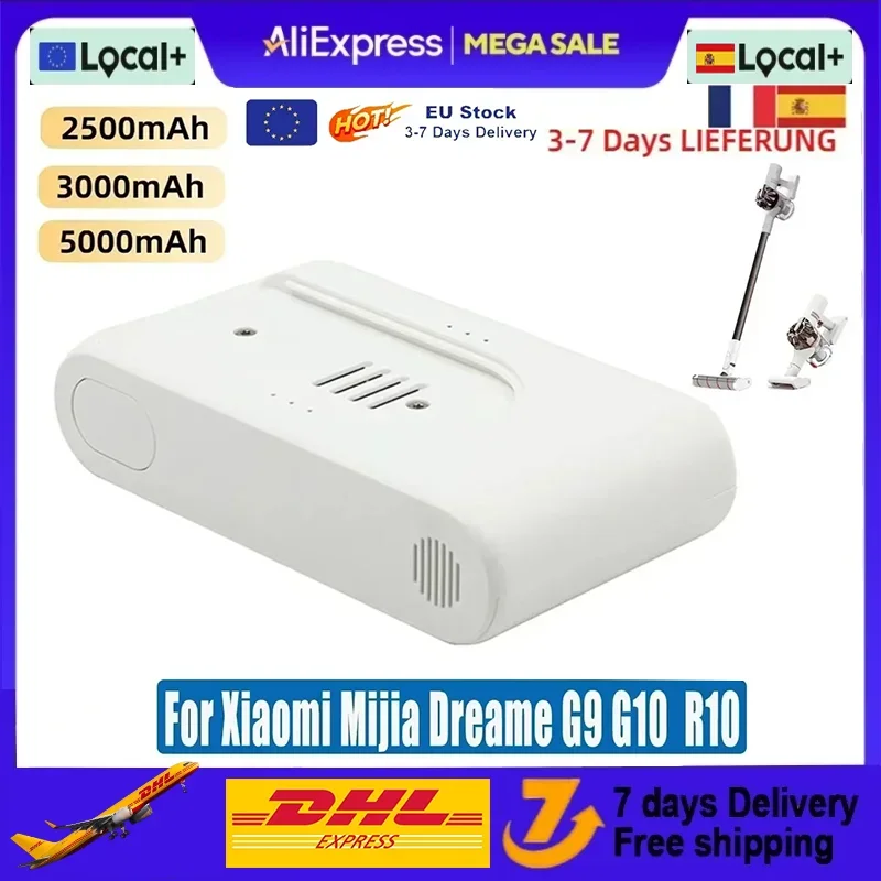 Neuer Ersatzakku DGDXT-7S1P-001 für Xiaomi Mijia kabellosen Staubsauger G9 G10 G9 Plus G10 Plus 5000mAh