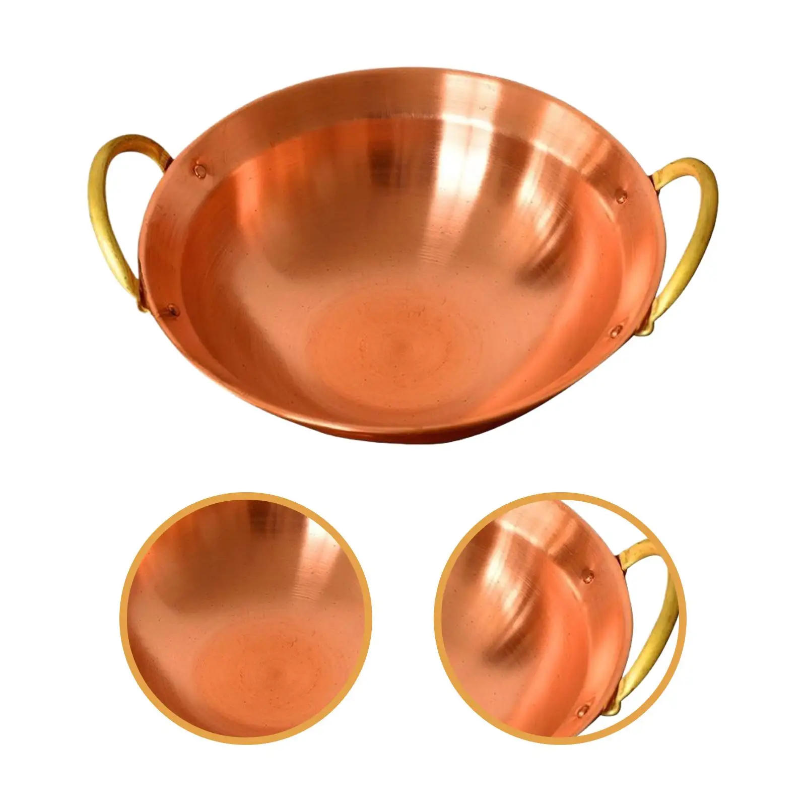 Elegant Chinese Hotpot Pot Copper Material Double Handle Cookware for Commercial and Home Use
