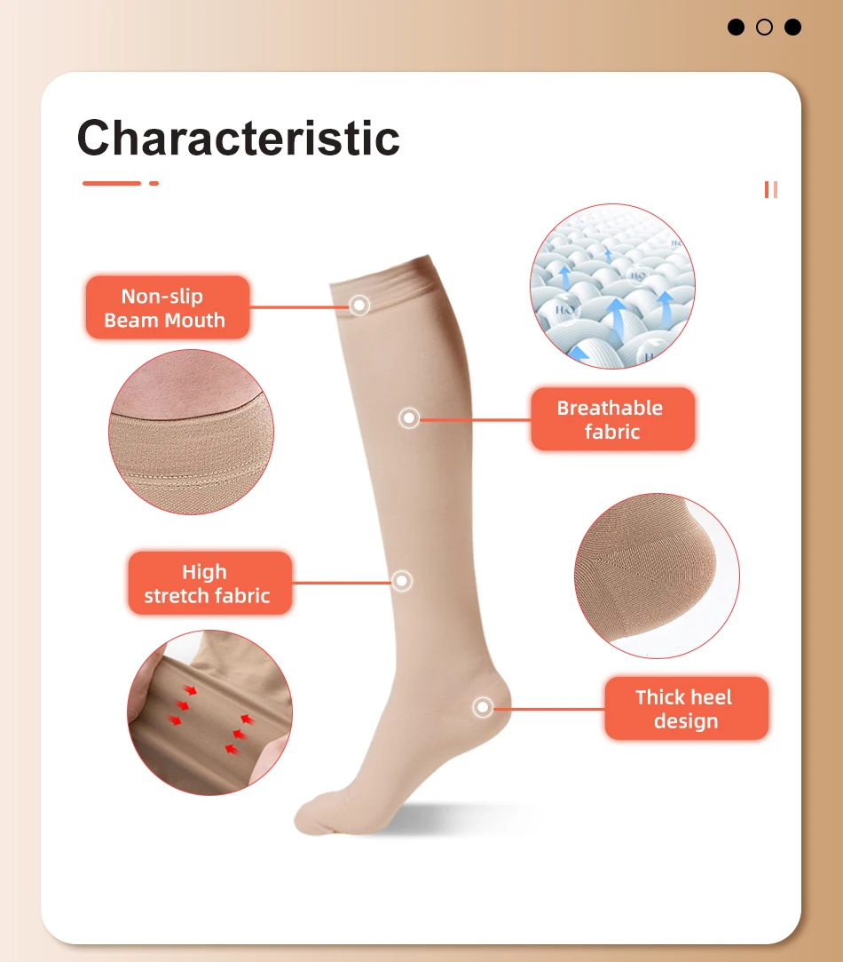 Legbeauty 34–46 mmHg medizinische kniehohe Kompressionssocken, dehnbar, geschlossener Zehenbereich, Krampfadern, sportliche Laufsocken für Herren und Damen – Detail 4