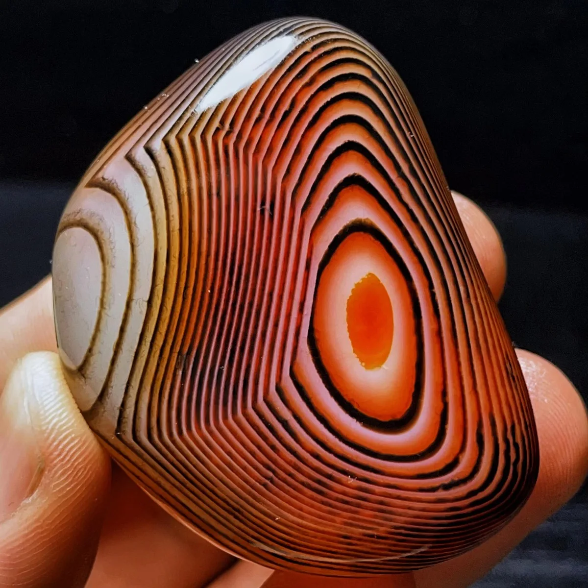 Mountain Gem Banded Agate Palm Stone, Polished Tumbled, Smooth Texture, Wire Wrapping, Natural Stone, Crystal Collection