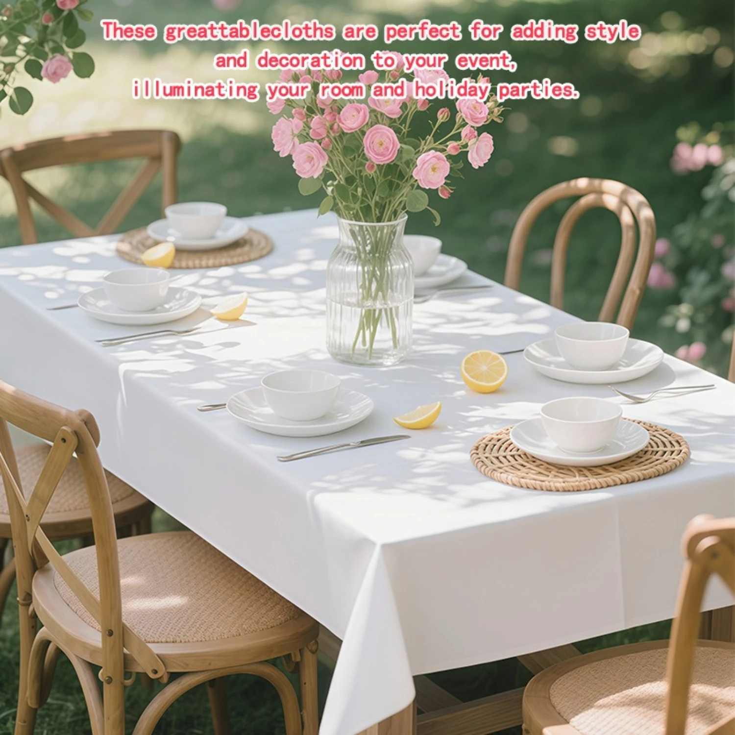 Disposable Waterproof Oil-Proof Tablecloth, No-Wash Rectangle Table Cover for Dining Room & Kitchen,10-Piece Set (72/108*54in)