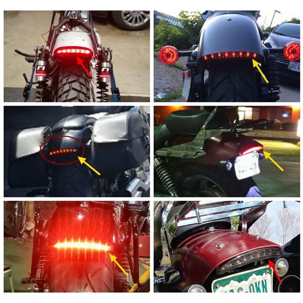 Motorcycle LED Rear Fender Brake License Plate Light Tail Stop Running Lamp For Harley Sportster Iron XL 883 1200 Dyna Softail