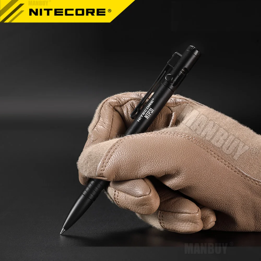 NITECORE NTP31 Tungsten-steel Glass Breaker Tip Ballpoint Pen Multifunctional Bolt Action Tactical Self-defense/ Spare PenRefill