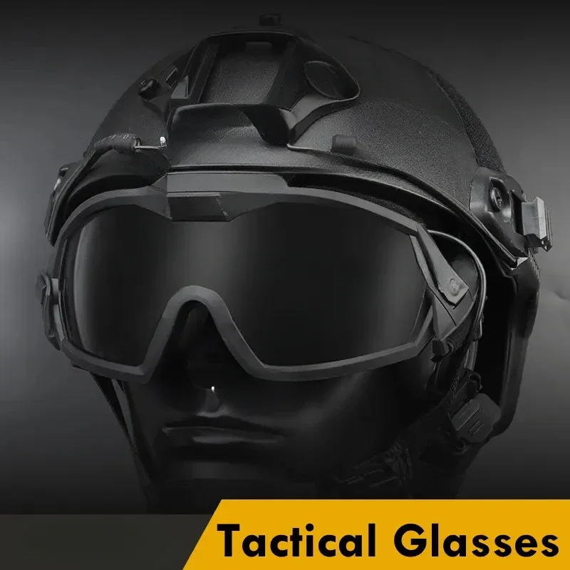 Tactical Goggles Anti-Fog with Micro Fan Outdoor Airsoft Paintball Protective Military Motocycle Goggle W/ Interchangeable Lens