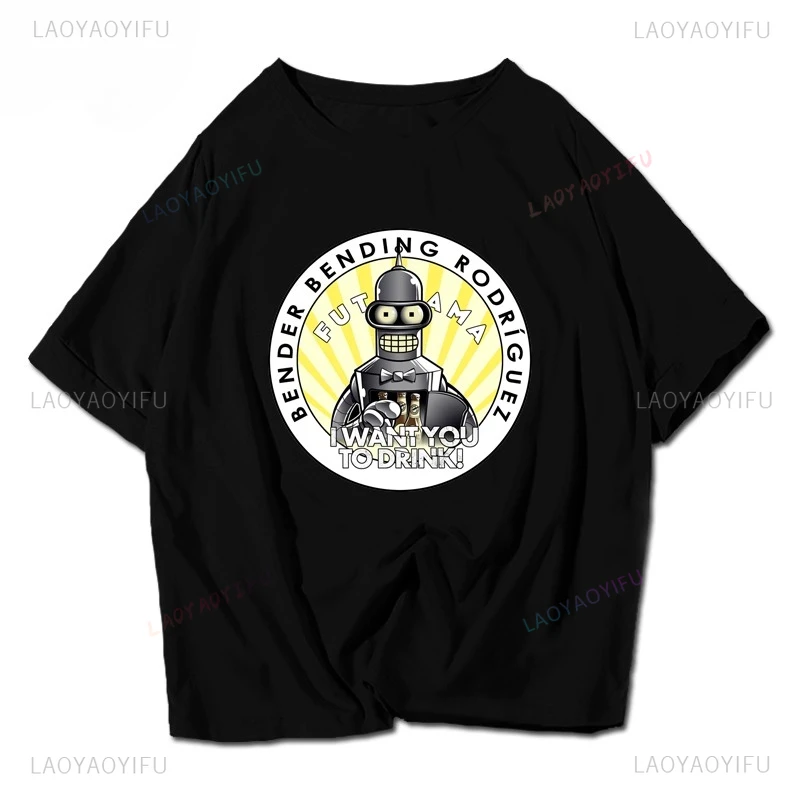 تي شيرت Futuramas Save Thr Planet للرجال والنساء مادة رخيصة من البوليستر Y2k ملابس صيفية مضحكة ملابس الشارع الشهير تي شيرت فكرة هدية