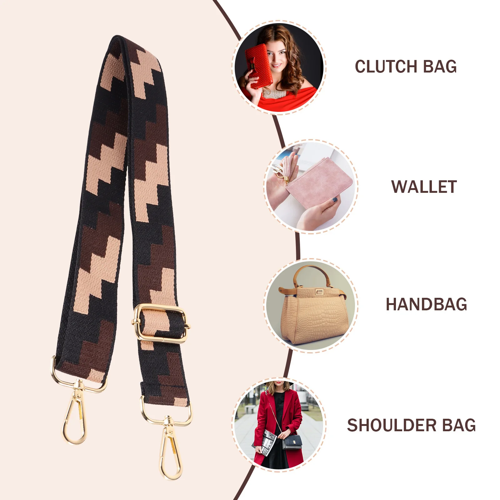 حقيبة يد أنيقة مقاومة للاهتراء سلسلة DIY محفظة حزام حقيبة الزخرفية ملحق دائم للإزالة محفظة حزام حقيبة سلسلة