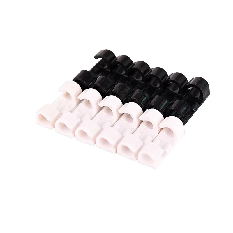 20pcs/set Wire Cable Organizer Clip Line Cable Fixing Clip Table Wall Fixer Fastener Data Telephone Line Winder Cable Management