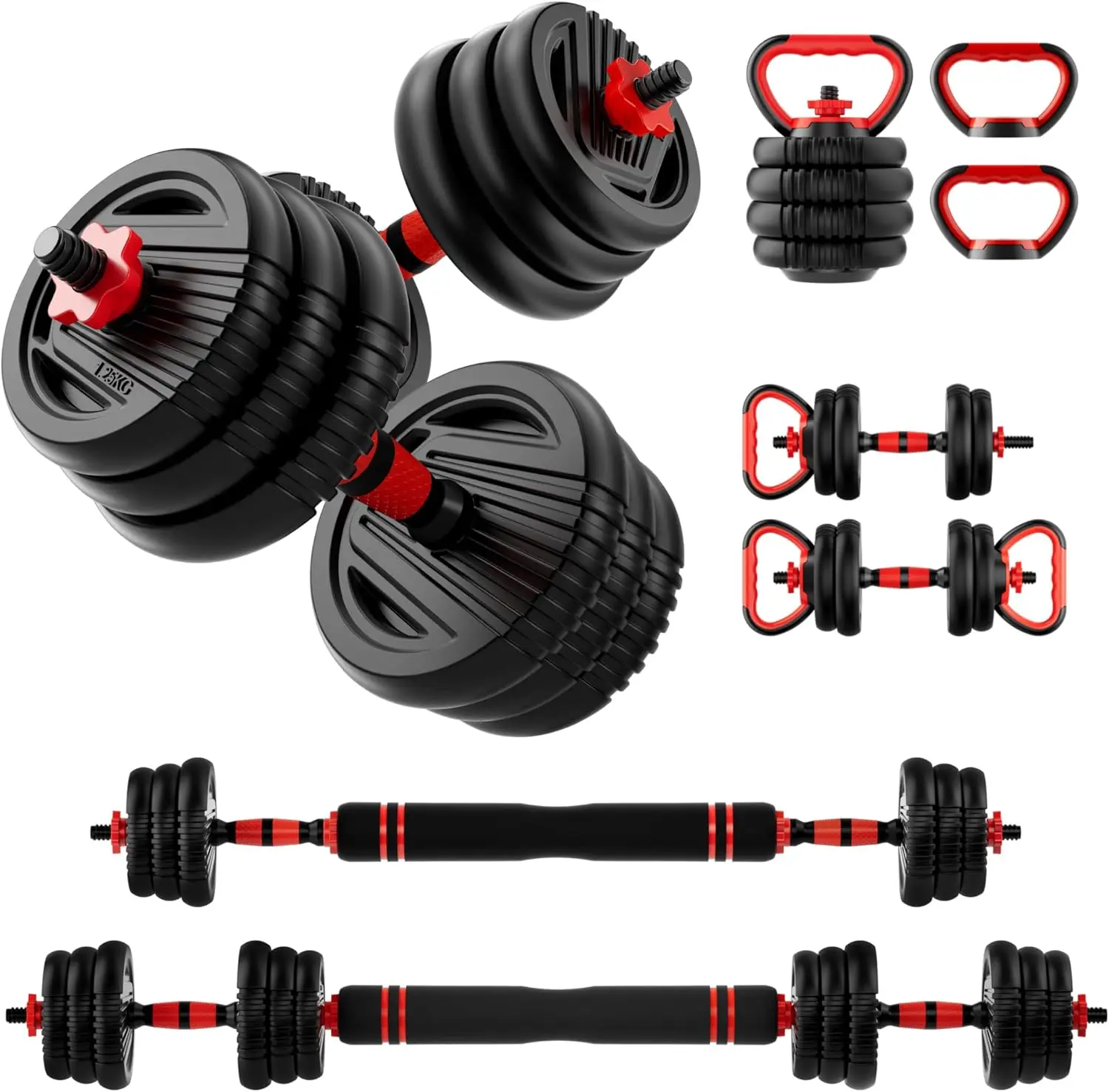 Adjustable Adjustable Dumbbell Set,20/30/45/70/90lbs Free Weight with Connector | 5 in1 Dumbbells Set Used as Barbell, Kettlebells, Push - Aliexpress Deal